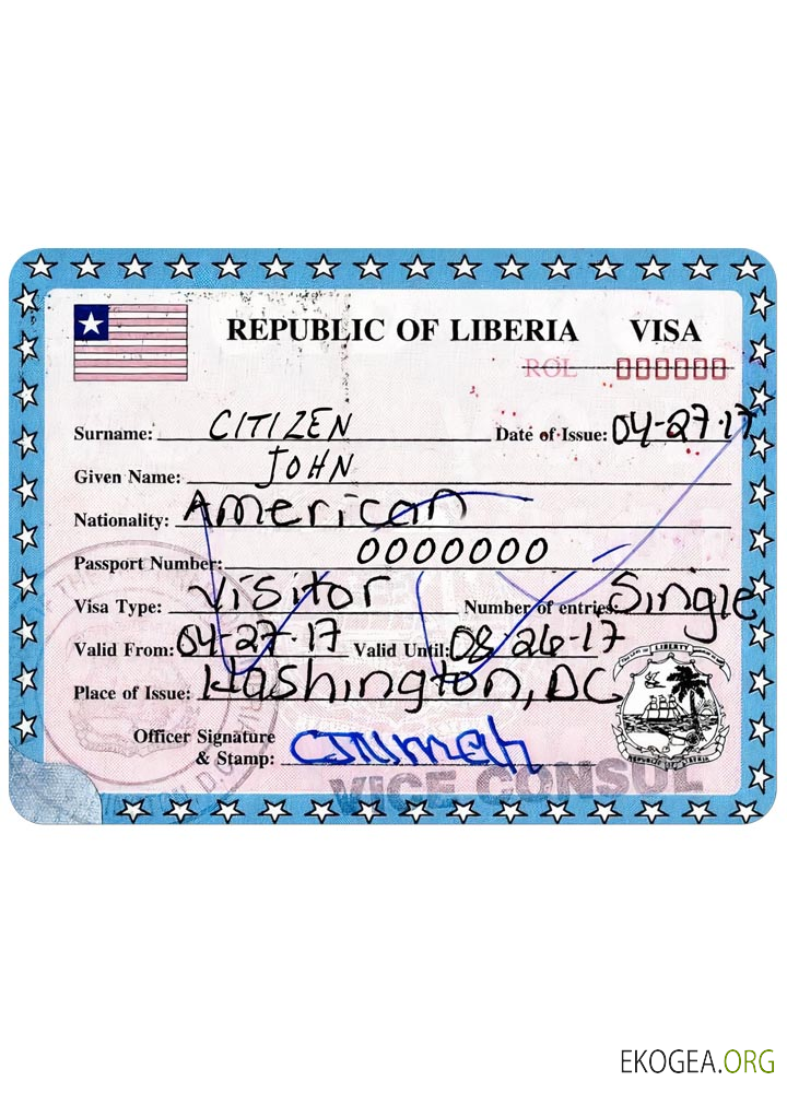 Visa LIBÉRIA